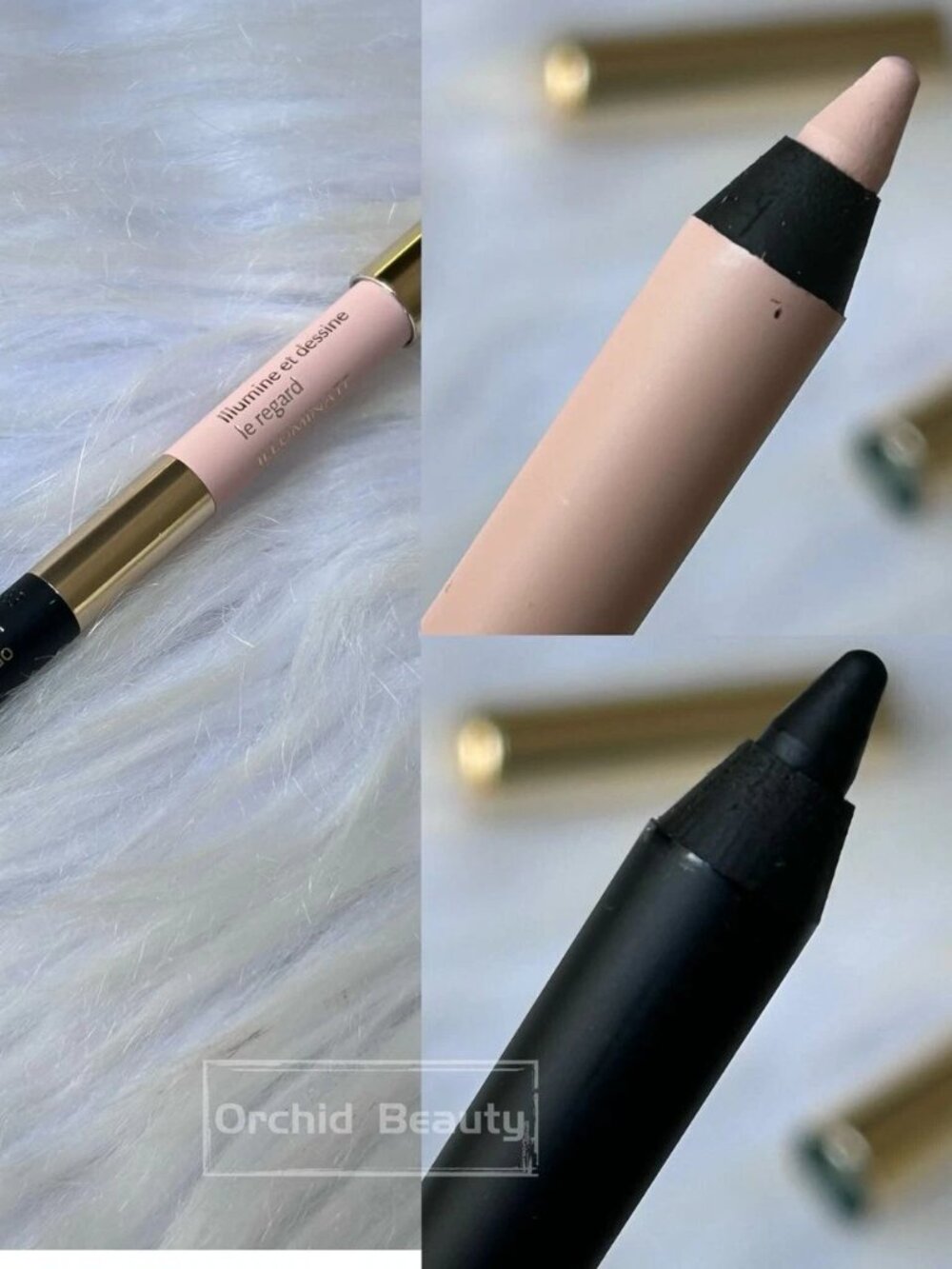 New Estee Lauder Smoke and Brighten Kajal Eyeliner Duo~Noir/Cream~Full size